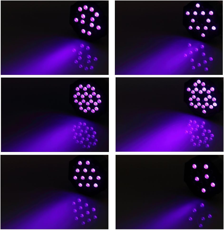 36LED Black Lights, U`King 72W UV Stage Lights Blacklight with Glow in The Da...