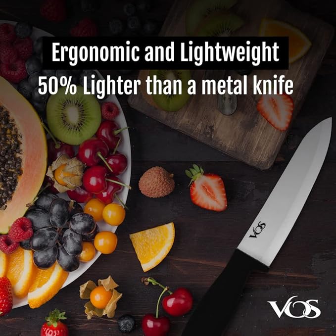 Vos Ceramic Knife Set with Peeler, Ceramic Knives Set