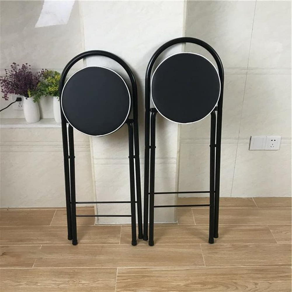 Modern Folding Bar Chair with Footrest Leather Padded Stool Set for Living Ro...