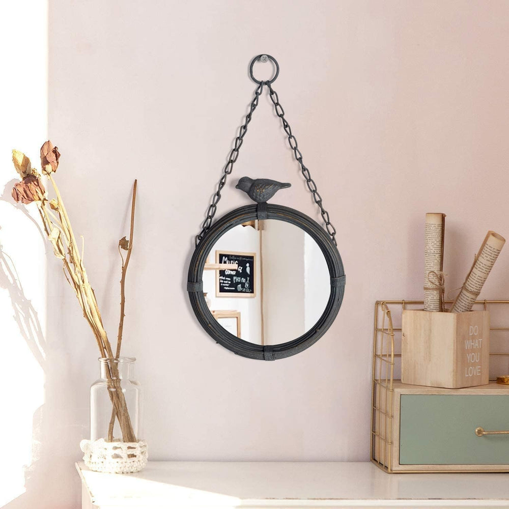 NIKKY HOME Shabby Chic Small Wall Mirrors Decor Decorative Metal Framed Hangi...