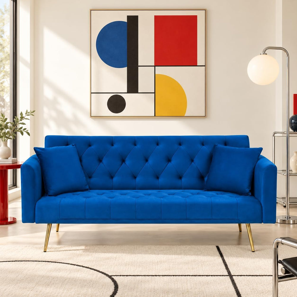 Majnesvon 71" Convertible Folding Sleeper Sofa Couch,Modern Velvet Loves...