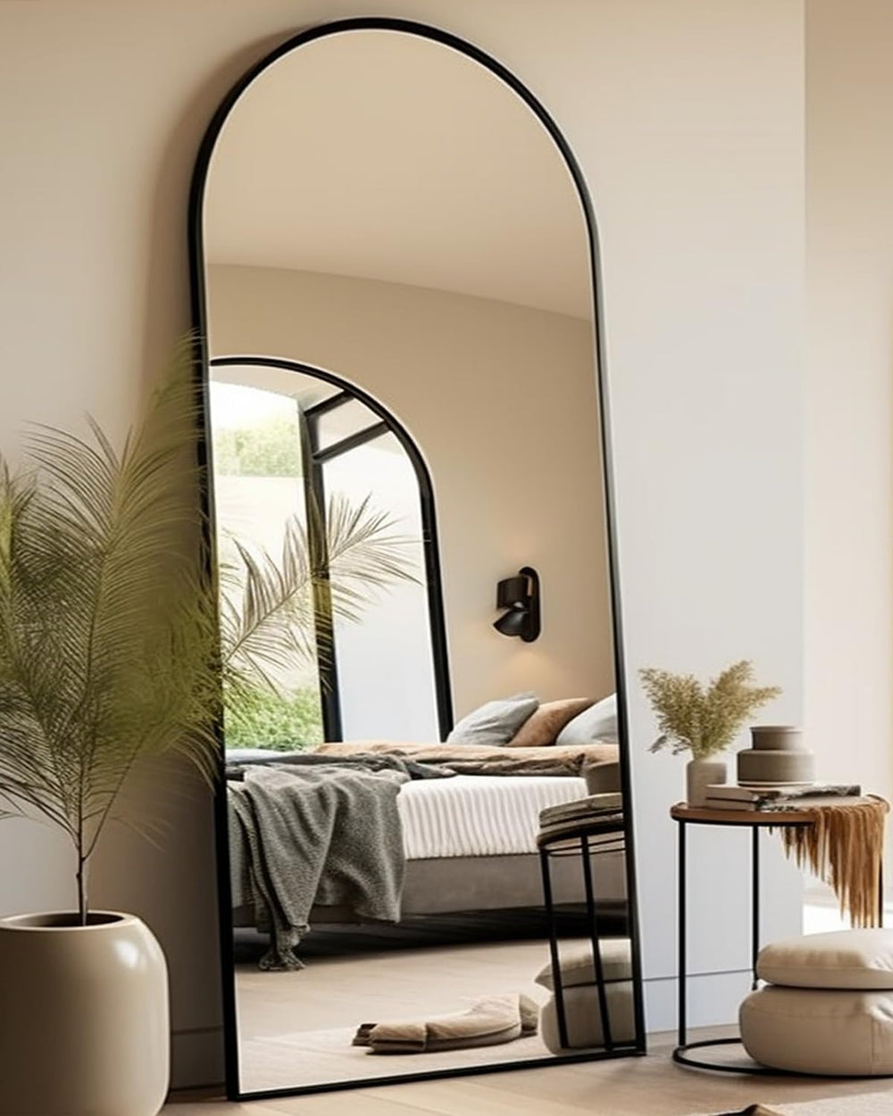 BEVERDY Full Length Mirror, Arched Floor Mirror with Stand, 28"x71"...