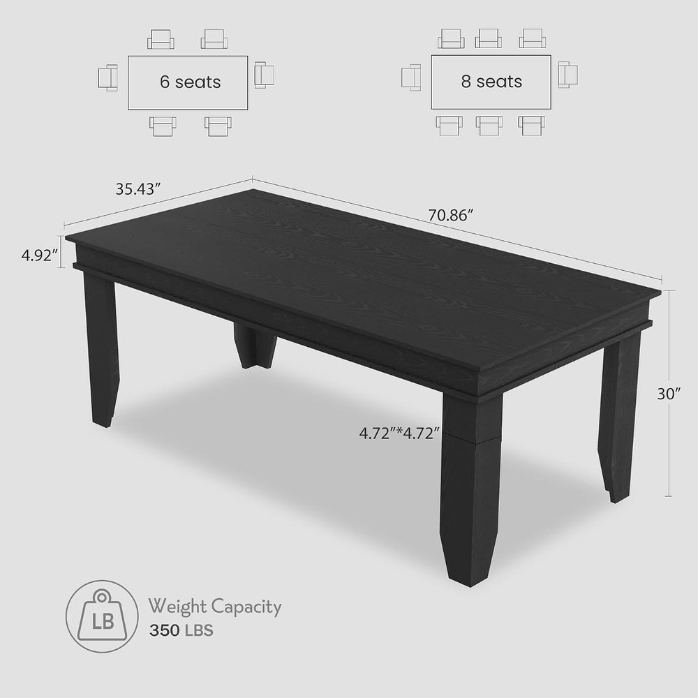 GAOMON 71" Long Farmhouse Dining Table for 6-8 People