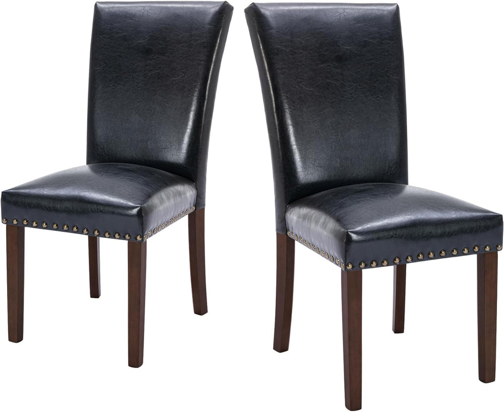 COLAMY Upholstered Parsons Dining Chairs Set of 2, PU Leather Dining Room Kit...