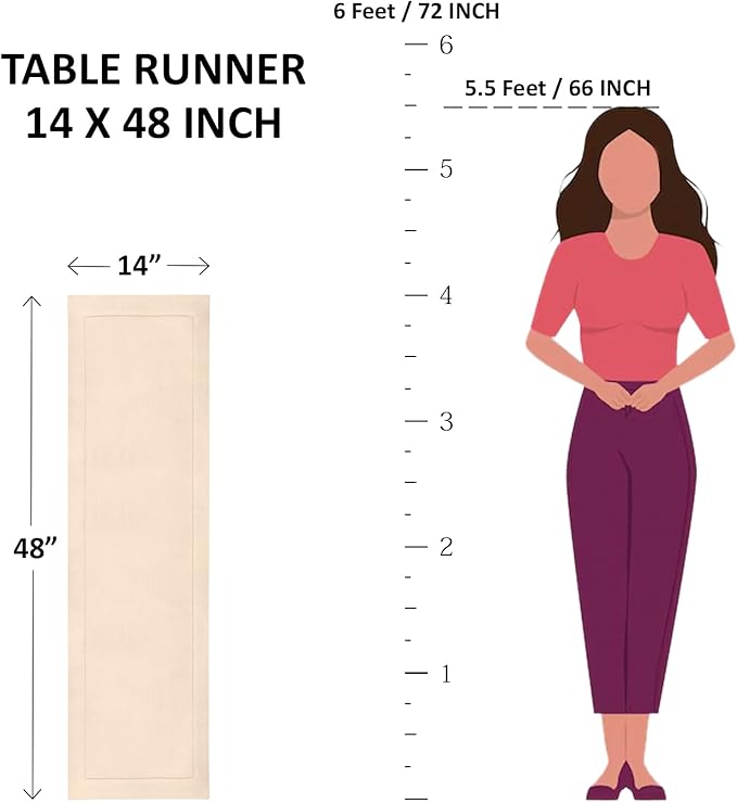 Solino Home Linen Purple Table Runner 48 Inches - Classic Hemstitch, 100% Pur...