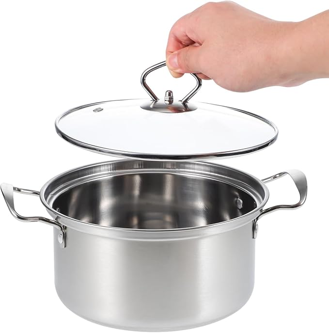 Kichvoe 5 Sets Stainless Steel Stock Pots Set