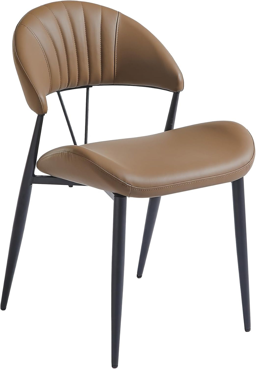 Leather Dining Chairs Set of 2, Mid Century Modern Dining Chairs with Stitchi...