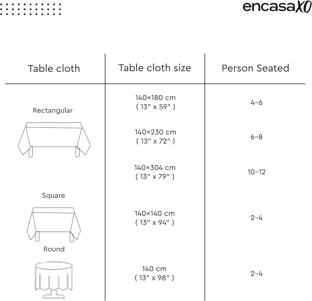 Encasa XO Halloween Cotton Tablecloth Rectangular 56"x120" Black