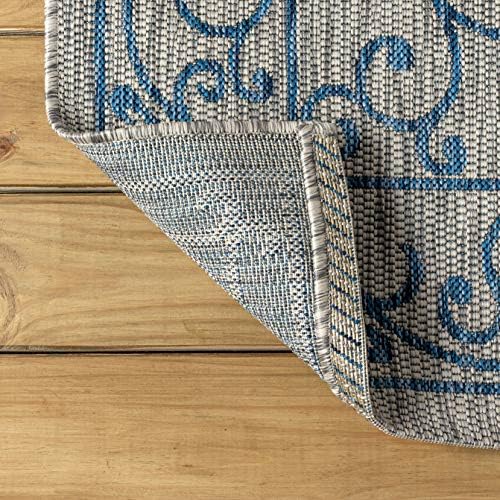 JONATHAN Y Vintage Filigree Indoor Outdoor Area Rug 4X6 Gray/Navy, Charleston...