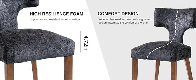 Soft Padded Dining Chairs Set of 4, Modern Farmhouse Upholstered Chairs with ...