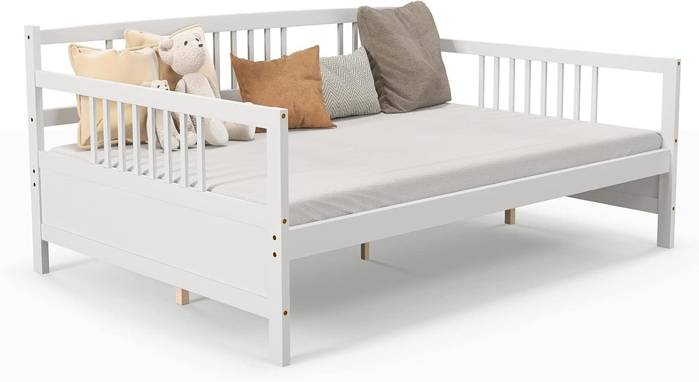 KOMFOTT Wood Daybed Frame Full Size, Sofa Day Bed Frame with Wooden Slats Sup...