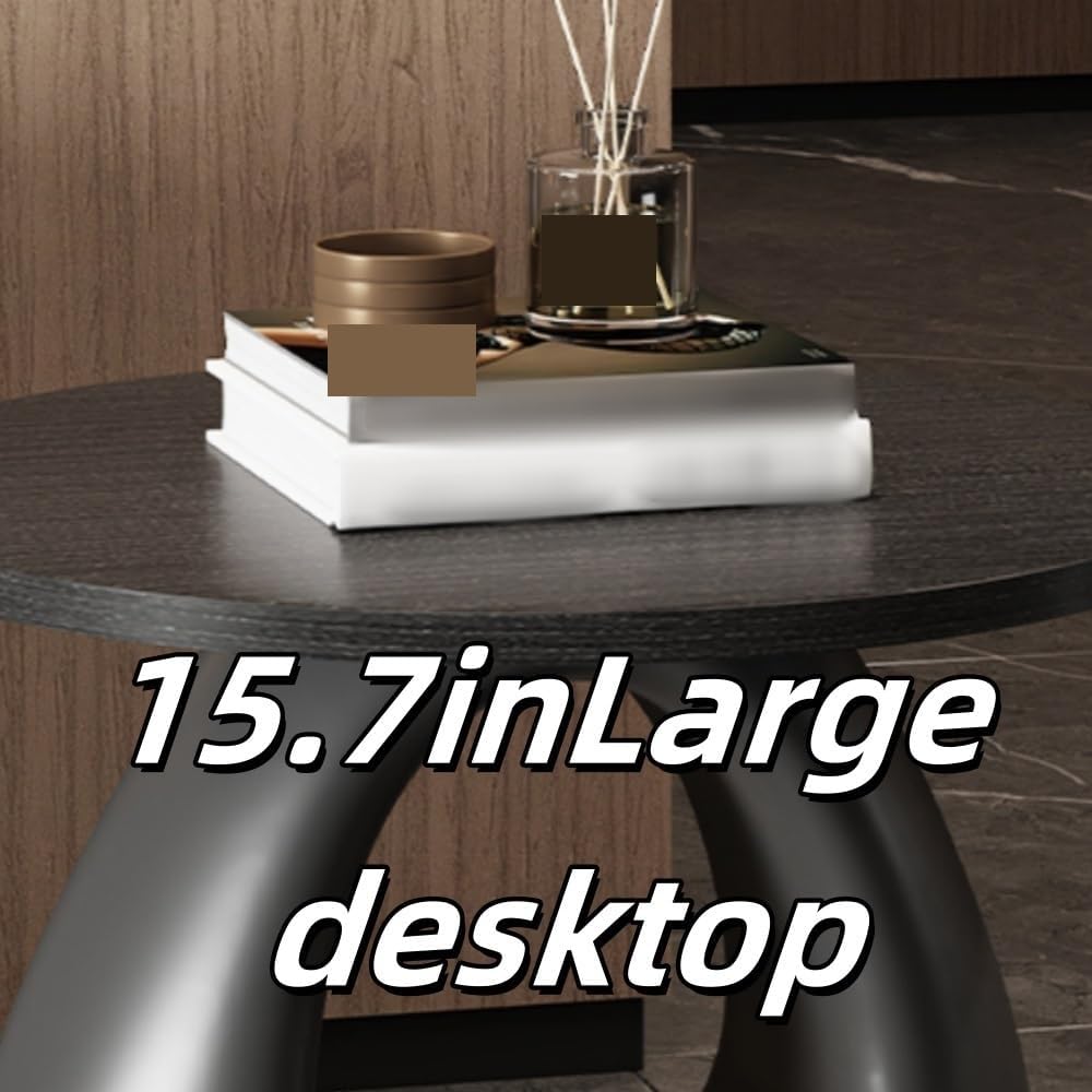 Round Side Table, Creative Nightstand, Stylish Sofa Accent Table, Suitable fo...