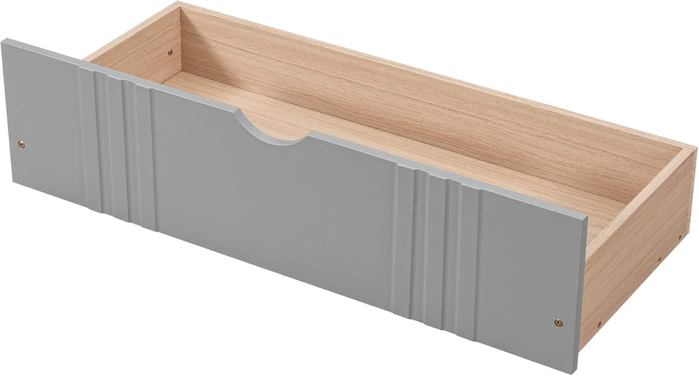 Full Size Wooden Daybed with Two Storage Drawers and 10 Wooden Slats Support,...