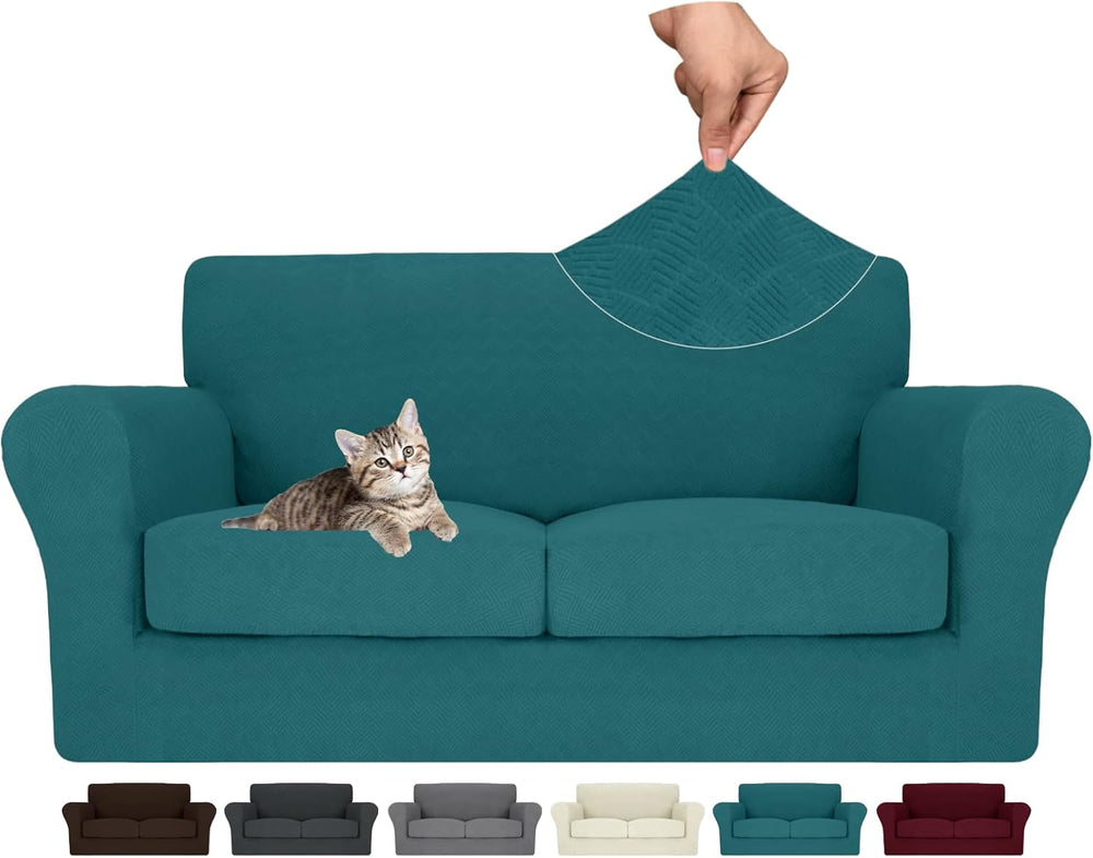MAXIJIN 3 Piece Couch Covers for 2 Cushion Couch loveseat Cover, Stretch Love...