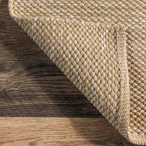 nuLOOM Alessi Tan Solid Hand Woven Area Rug, 5' x 8'