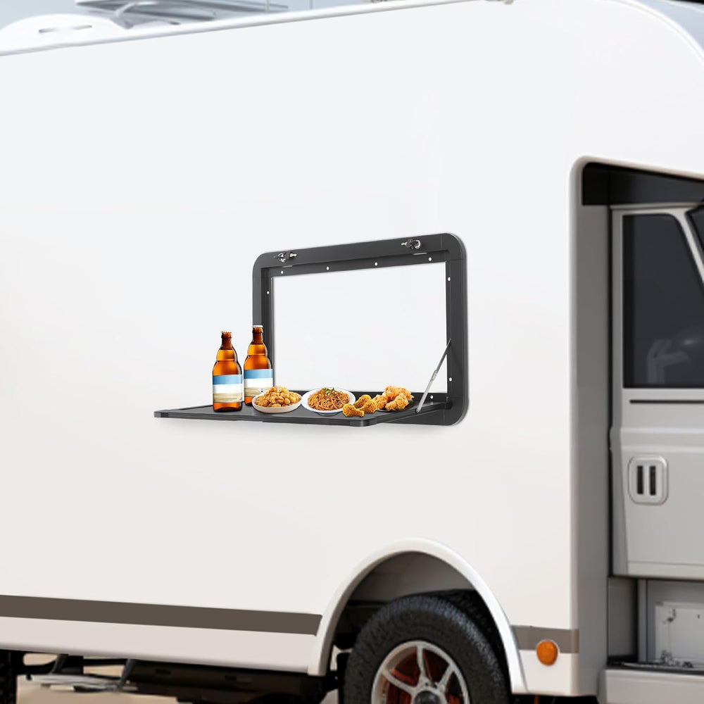 Foldable RV Table 31.5 x17.72 inch Black, Wall Mount Folding Camper External ...