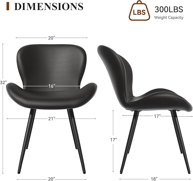 Nalupatio Dining Chairs Set of 4, Modern Dining Room Chairs Comfy Backrest Th...