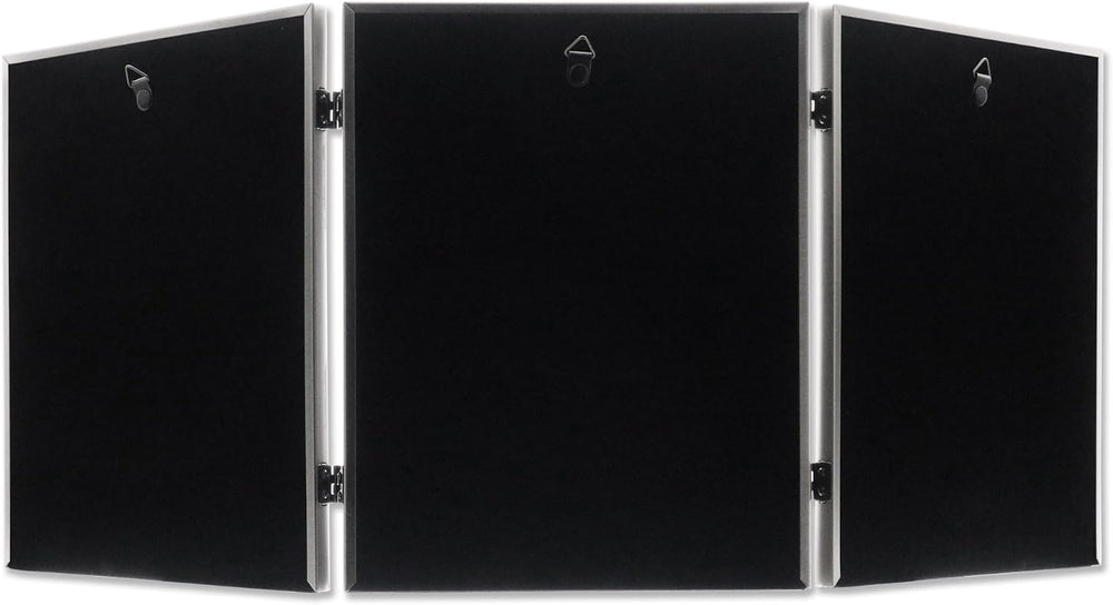 Lawrence Frames Bead Border Design, 8 x 10 Triple, Pewter