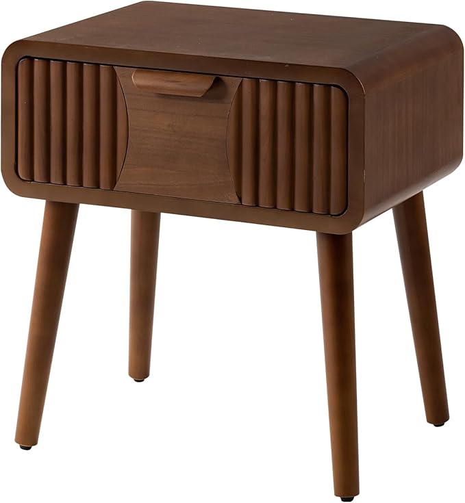 COSIEST Mid Century Modern Nightstand, MCM Vintage Bedside Table with Storage...