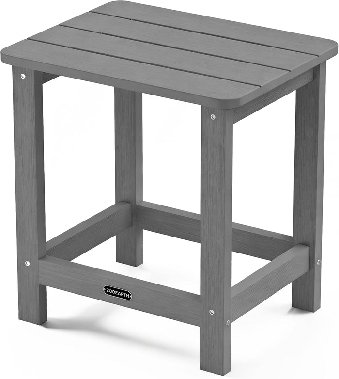 Square Outdoor Side Table, Patio End Table for Adirondack Chair, Gray
