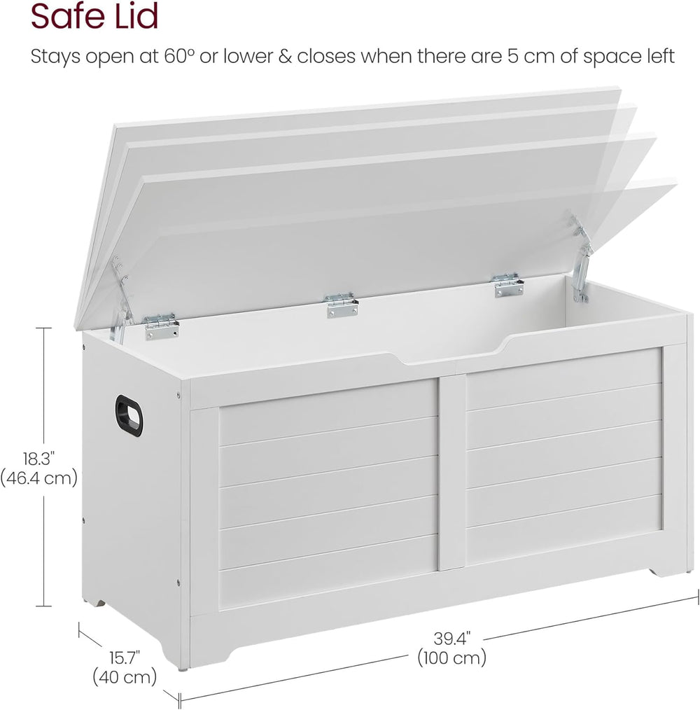 VASAGLE Storage Chest, Storage Bench with 2 Safety Hinges, Farmhouse Style, 1...
