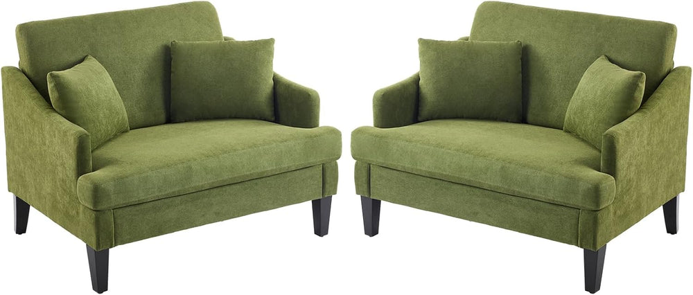 Bezseller 41'' Upholstered Oversized Accent Chairs Set of 2, Green