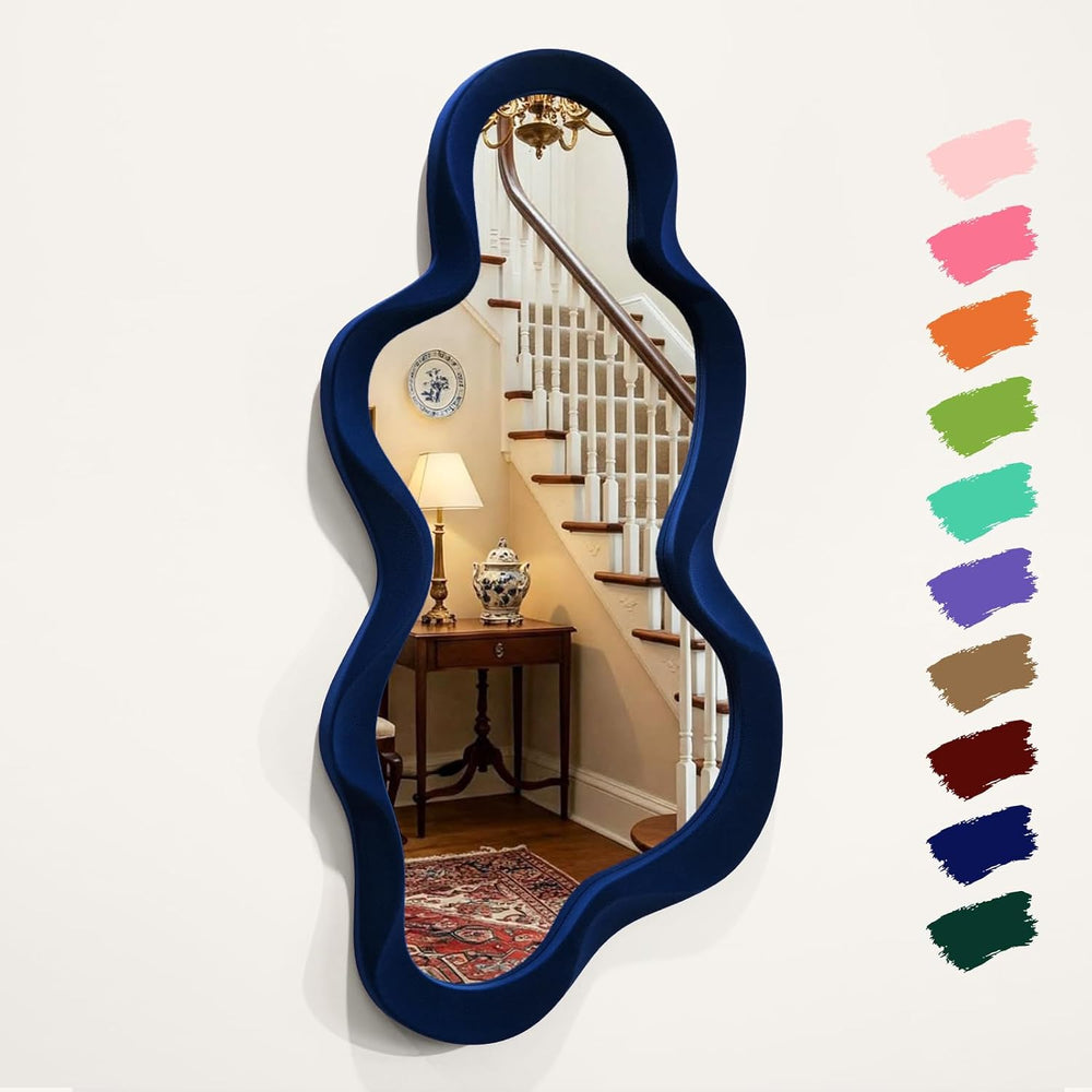 Living Room Mirrors for Wall Decor,13.8x29.7 Cloud Mirror,Dark Blue