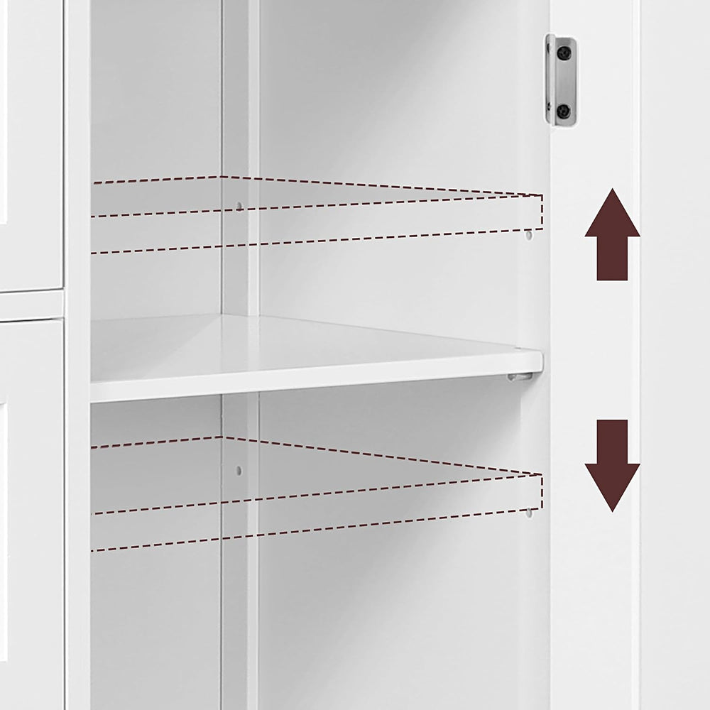 Yaheetech Small Bathroom Storage Cabinet with 4 Drawers & Door, White | F...