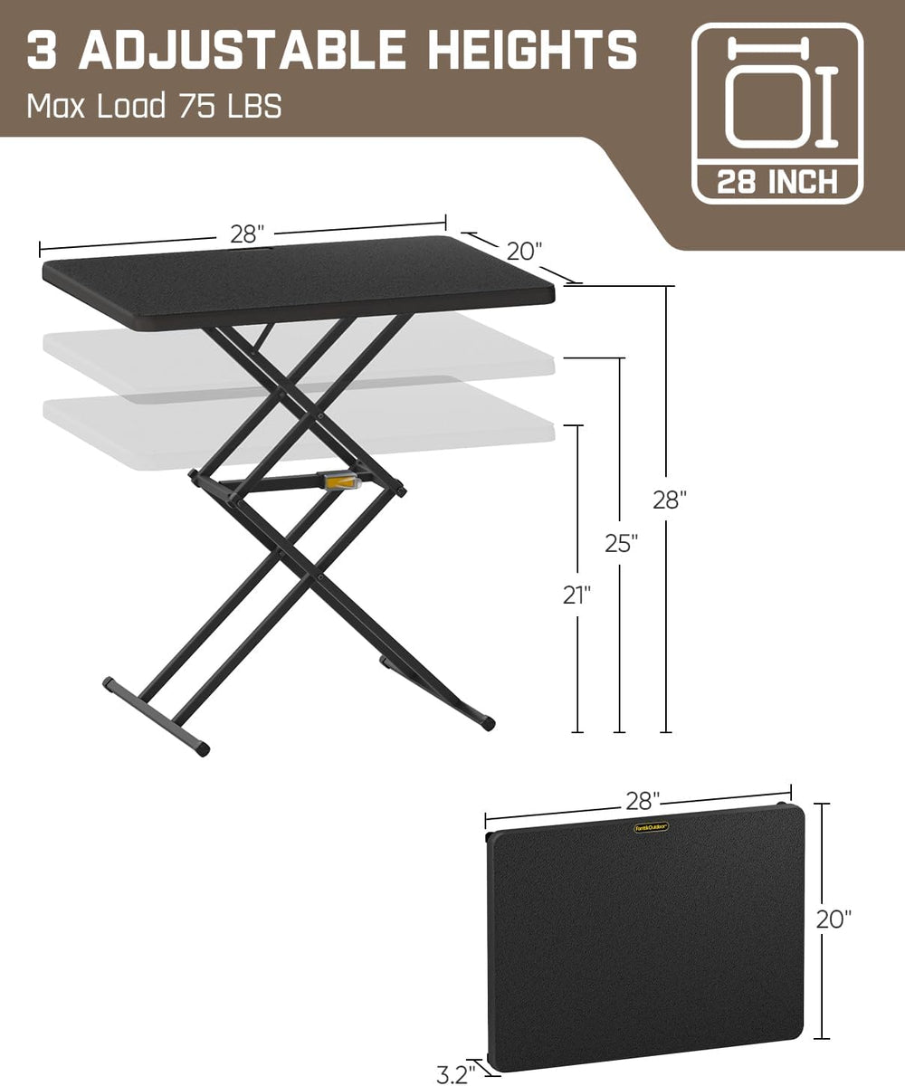 FanttikOutdoor Folding Table 2-Second One-Hand Height Adjustment, 3 Settings,...