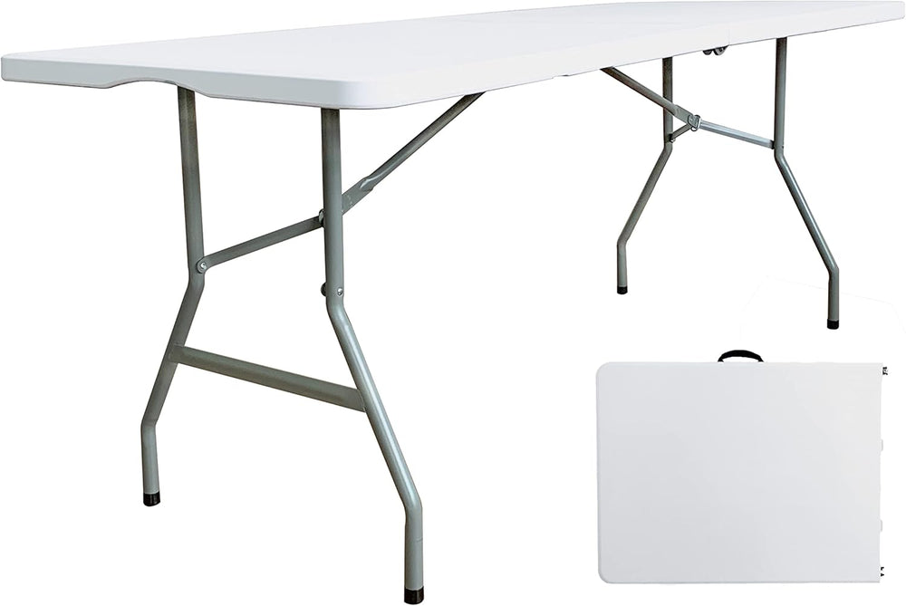 6ft Folding Table Heavy Duty Plastic Portable Picnic Table