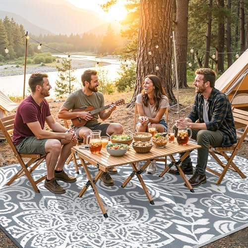 Findosom Waterproof Outdoor Rug 6' x 9' - Reversible Mandala Outdoor ...