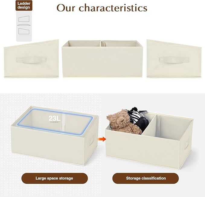 DIMJ Closet Storage Bins, 6 Pack Storage Baskets