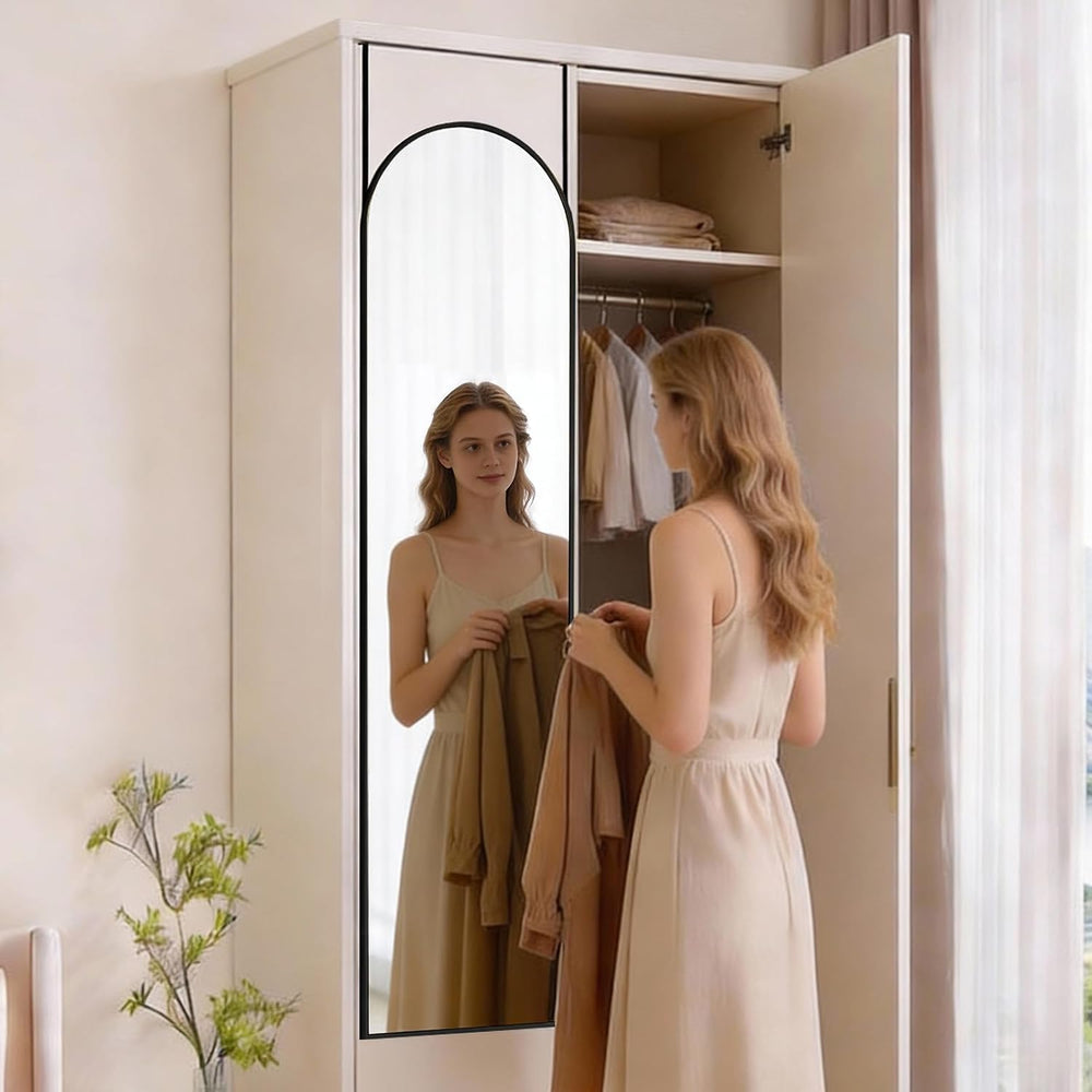 DUMOS 47"x14" Full Length Door Mirror, Arched Full Body Door Mirror...