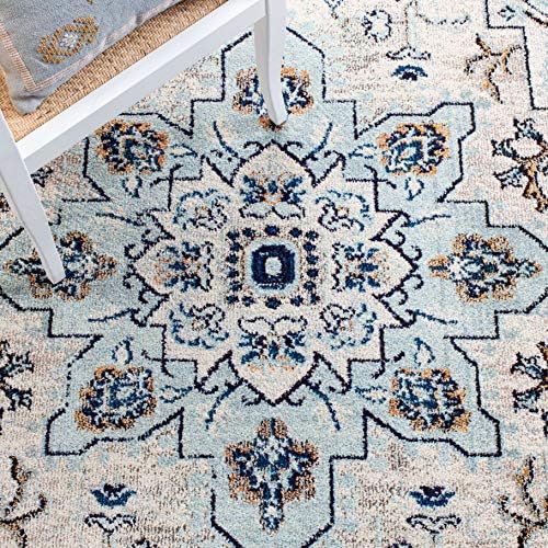 SAFAVIEH Madison Area Rug 8'x10', Traditional Ivory & Light Blue ...