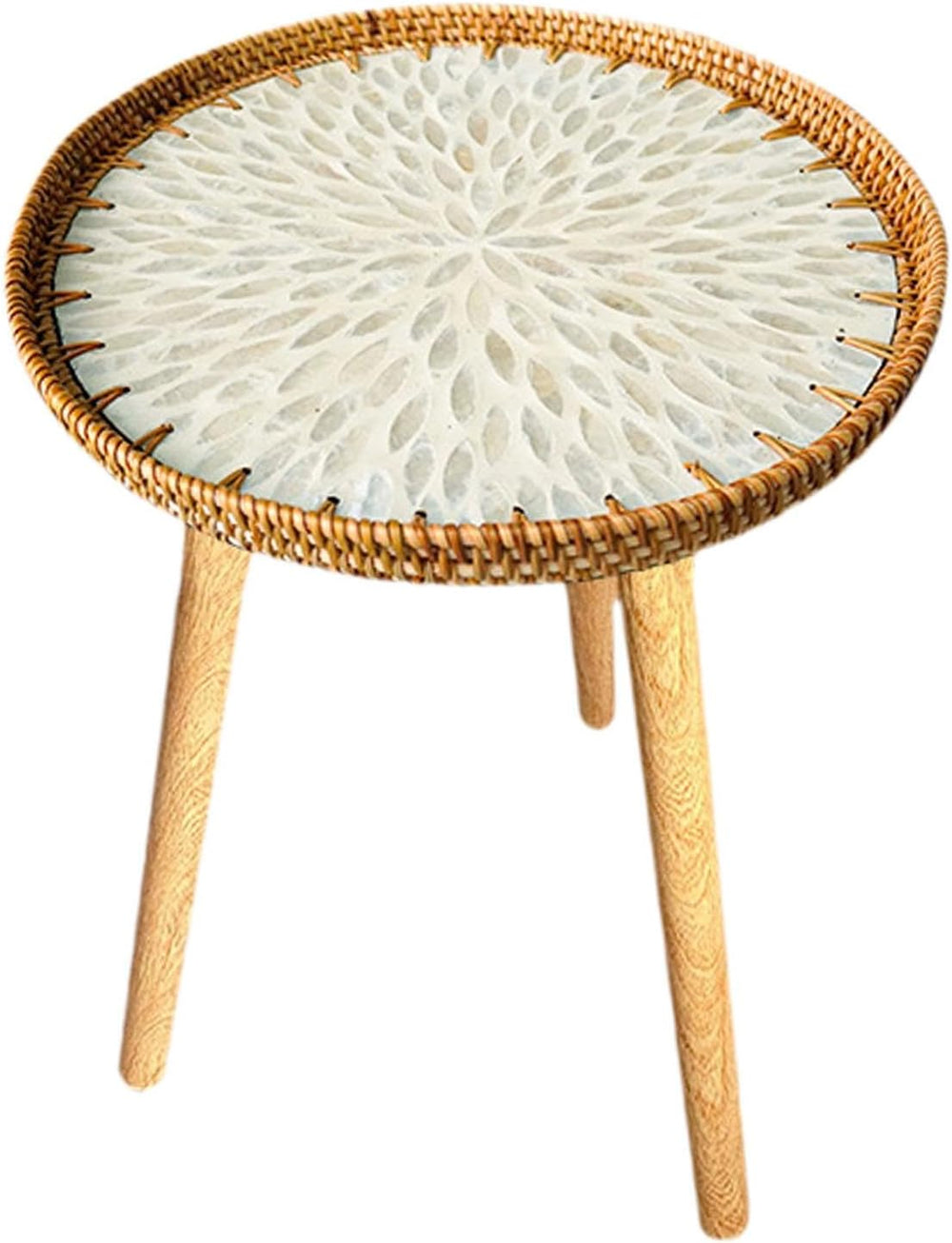 Shell Inlay Side Table, End Table, Home Decoration, Tea Table, Bedside Table ...