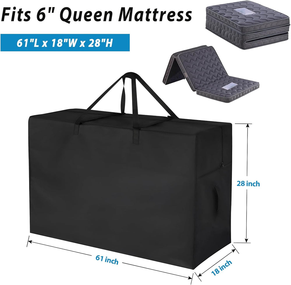 Tri Folding Mattress Storage Bag, Foldable Memory Foam Mattress Case, Carry C...