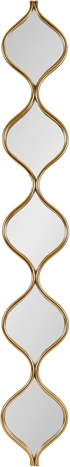 Kate and Laurel Loxi Slim Teardrop Panel Wall Mirror, 7 x 42, Gold, Glam Tall...