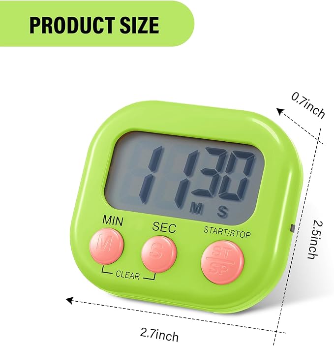 Weewooday 30 Pcs Large Classroom Timers Stopwatch Magnetic Kitchen Digital