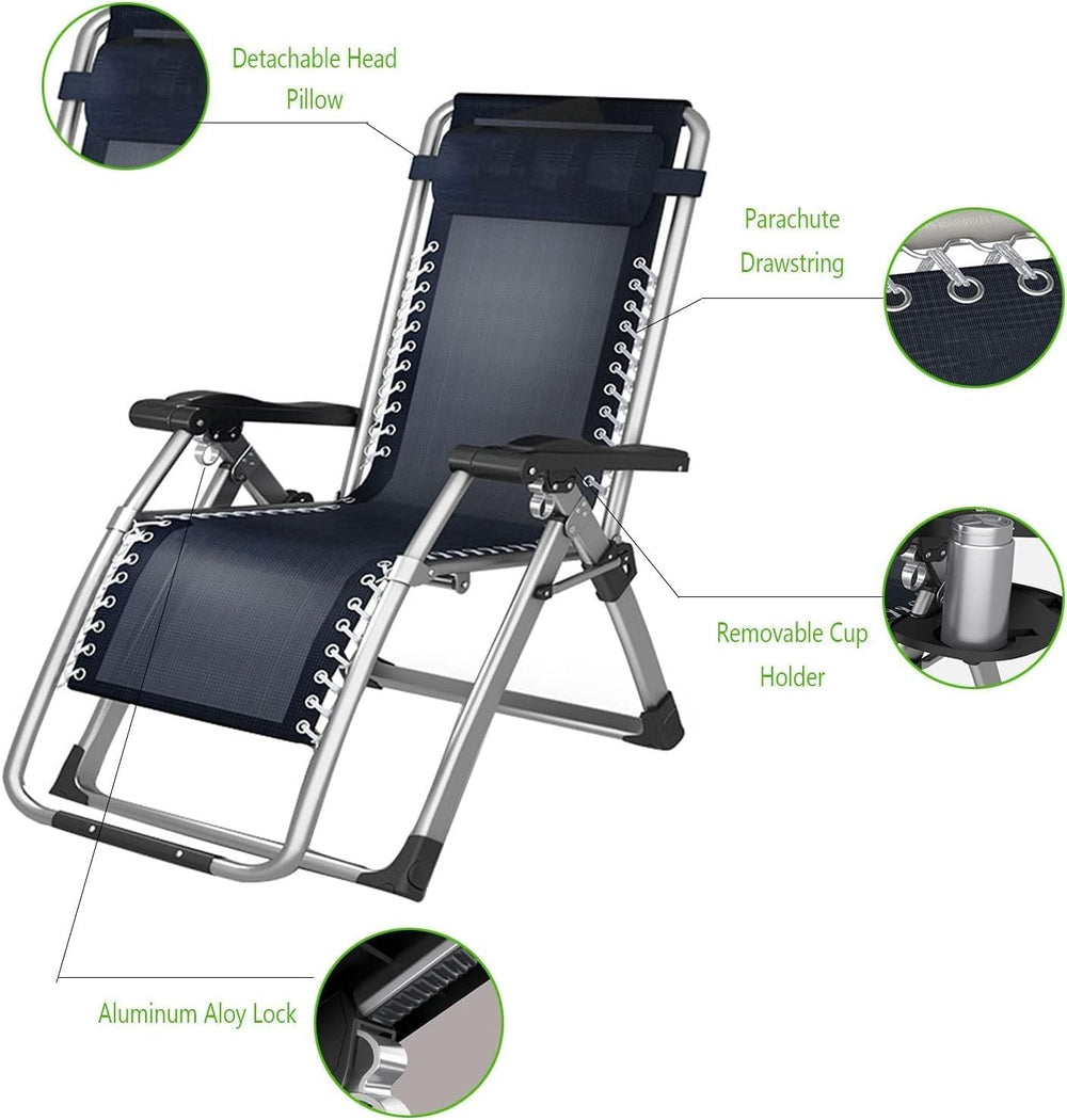 Padded Gravity Lounge Chair Wider Armrest Adjustable Recliner with Cup Holder...