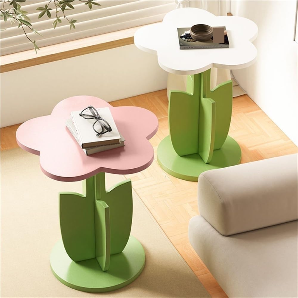 Flower Shape Side Table, Modern Creative Bedside Table, Multifunctional Coffe...