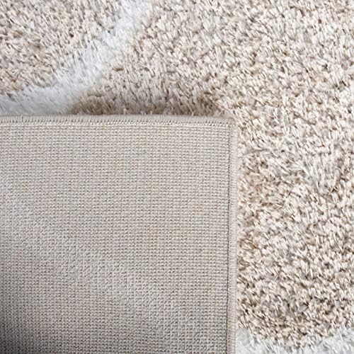 SAFAVIEH Tahoe Shag Collection Area Rug - 9' x 12', Beige & White...