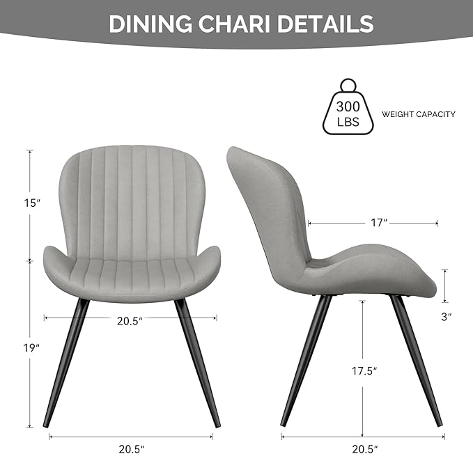 Nalupatio Dining Chairs Set of 2, Modern Dining Room Chairs Comfy Backrest Th...