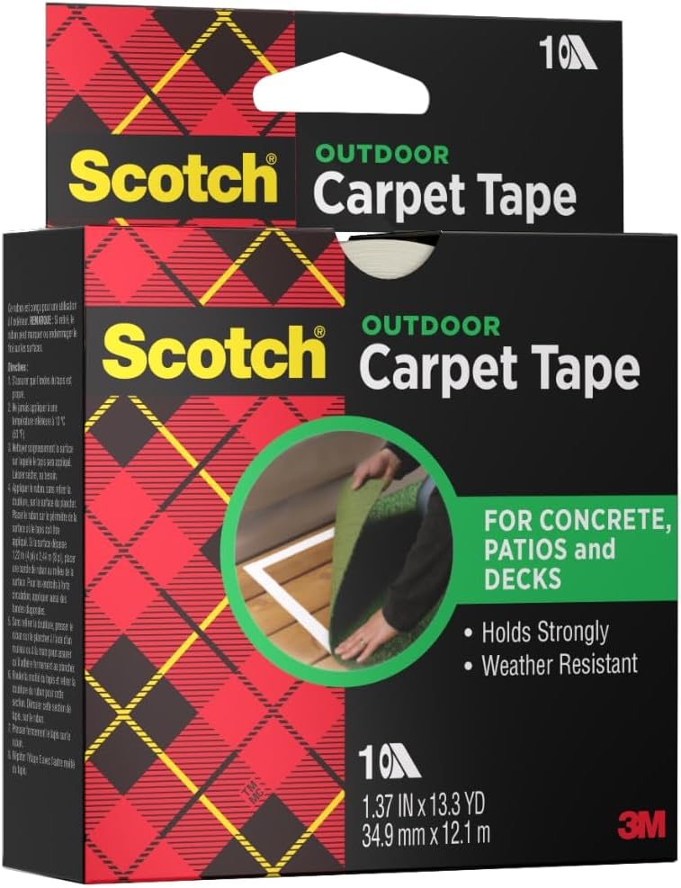3M Scotch Double-Sided Carpet Tape 1.3 in x 40 ft – Heavy Duty Indoor/Outdoor...