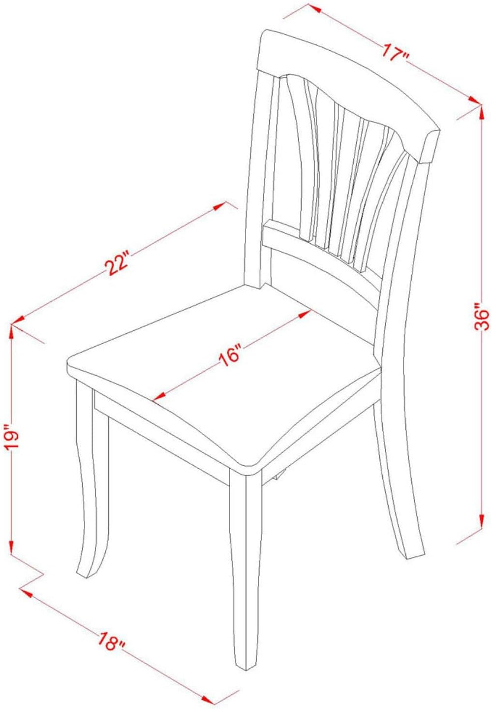 East West Furniture AVC-OAK-C Avon Kitchen Dining Chairs - Linen Fabric Uphol...