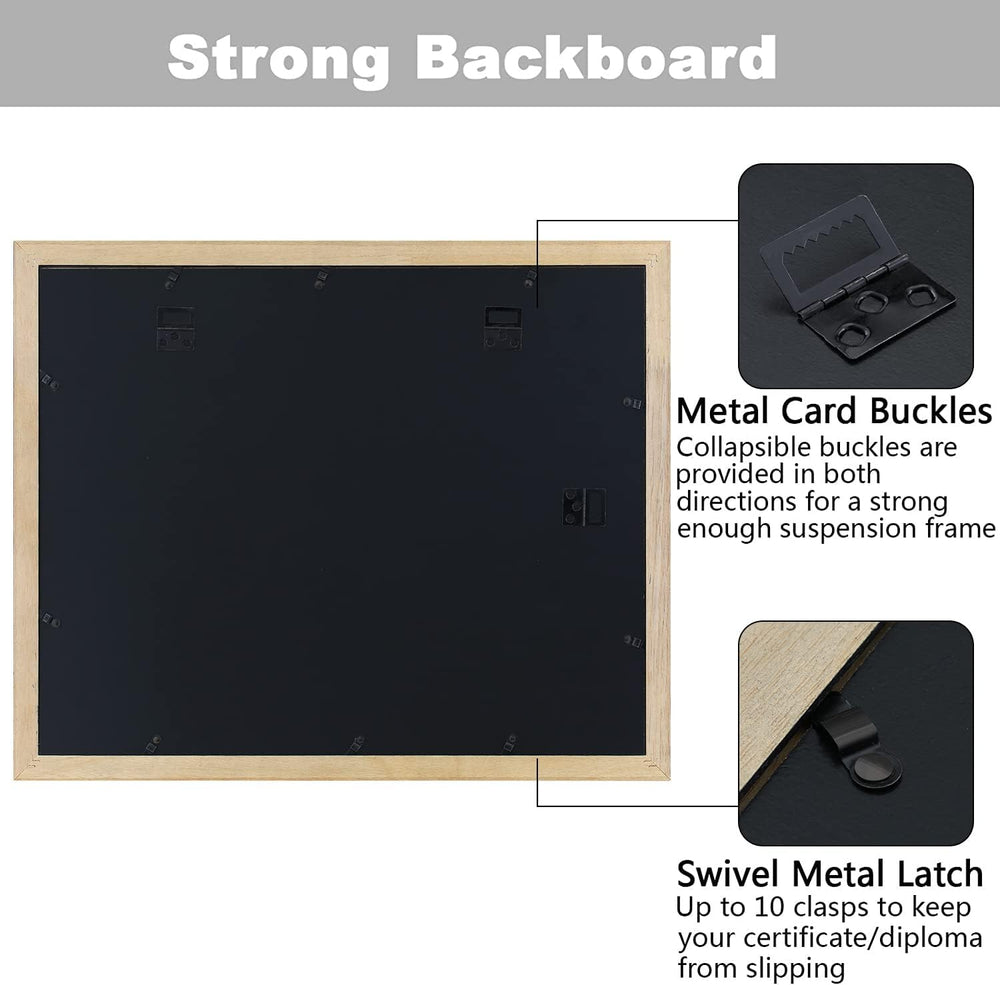 DOAI ART Diploma Frame 14 x 17 with Mat Black Solid Wood HD Glass,Mahogany