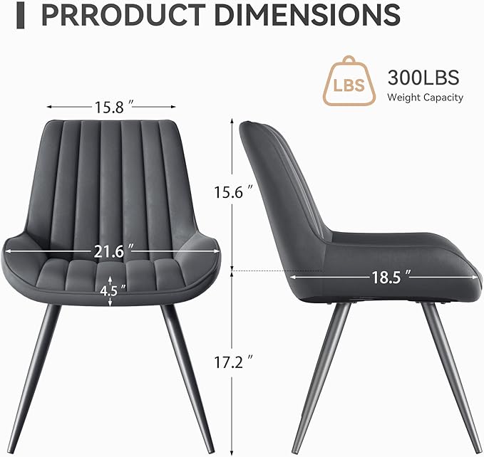 Modern Dining Chairs Set of 8,Upholstered Dining Room Chairs with Thick Cushi...