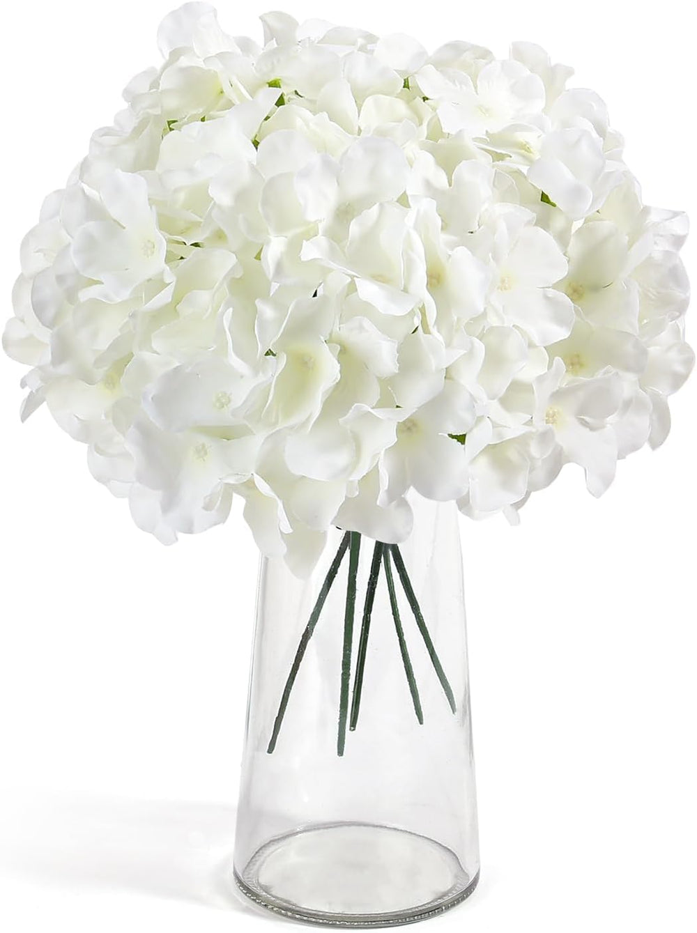 Auihiay 64Pcs Hydrangea Artificial Flowers Bulk, Silk White Hydrangeas
