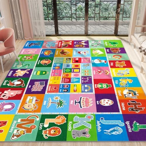 PartyKindom Kids Play Rug Mat Playmat with Non-Slip Design (78.7 x 59 inch)
