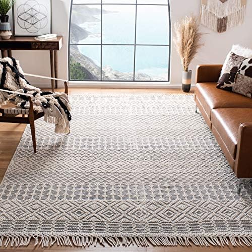 SAFAVIEH Natura Collection Area Rug - 9' x 12', Ivory & Black, Ha...