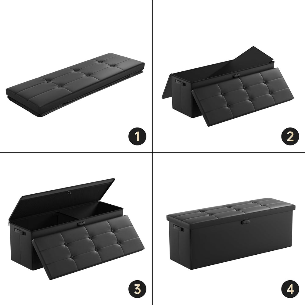 DocSafe Storage Ottoman Bench,Fireproof&Waterproof Folding Bench with Lock(15...